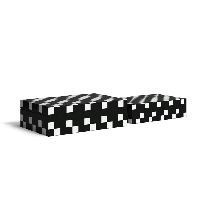 Sergio 2 Piece Handmade Resin Decorative Box Set