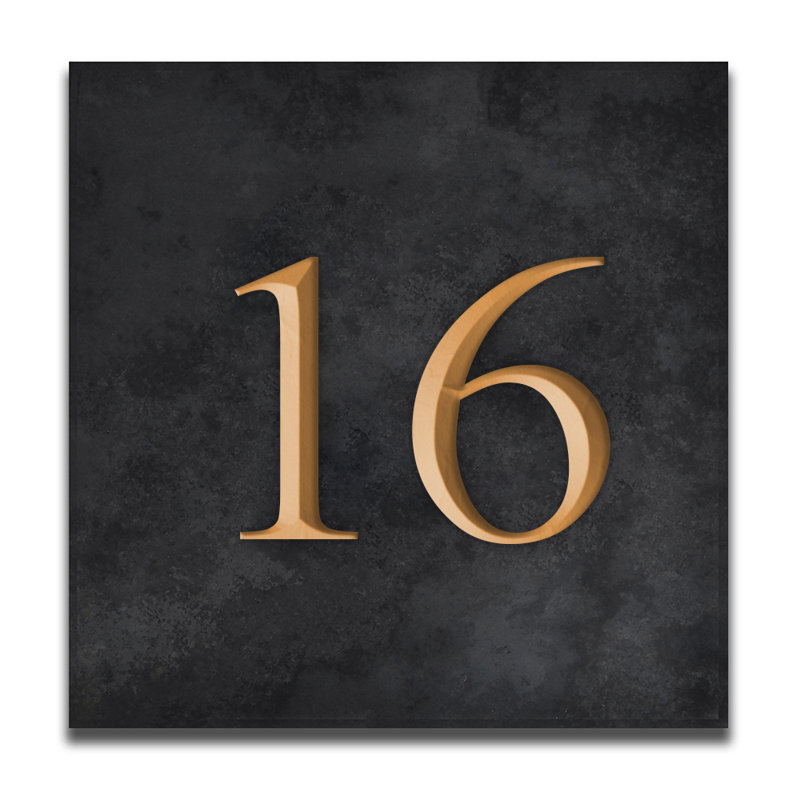 Velia 17.78cm H Stone House Number, Gold, 16