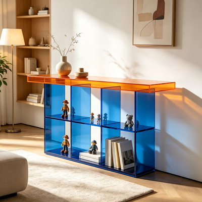 Orange Blue Acrylic Console Table