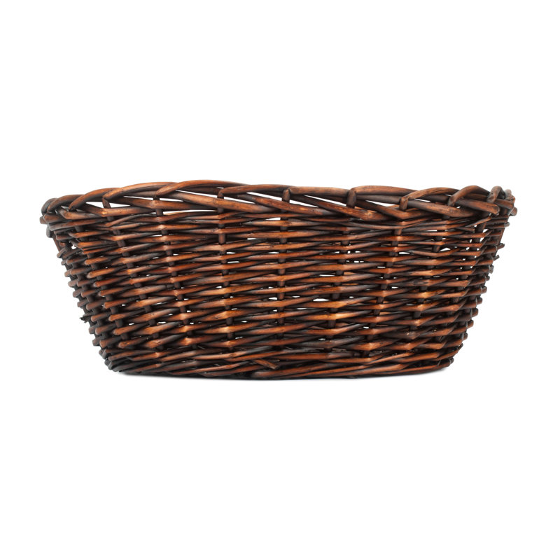 Lily Manor Wicker Oval Tray Basket, 20cm H x 50cm W x 40cm D