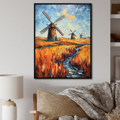 Fauvist Windmill Meadows I - Wind Turbines, art mural