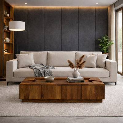 Inedito Solid Wood Block Coffee Table