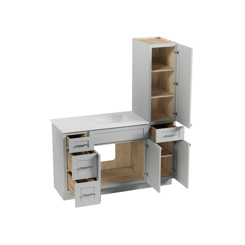 Ensemble de meuble-lavabo simple 57 po Disar, Gris