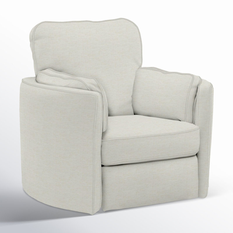 Vedika Swivel Barrel Recliner, Snow White Crypton®, Manual