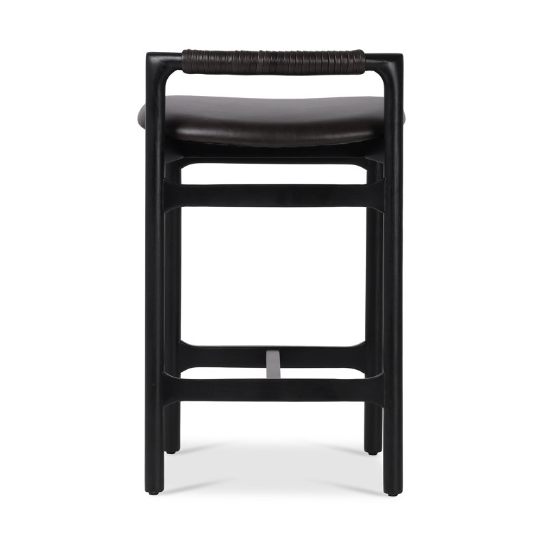 Baden Stool, Counter Stool (26" Seat Height), Sonoma Black/Genuine Leather, Brushed Ebony