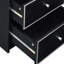 Table de chevet noire et argentée - 2 tiroirs, design industriel avec glissières en métal Smooth Easy