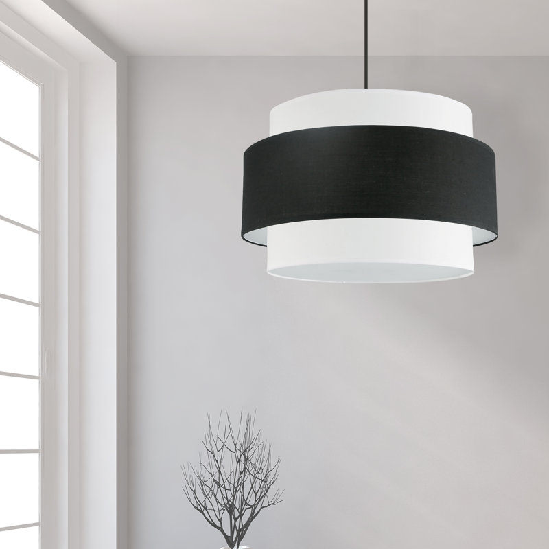 Priya 4 Light Incandescent Chandelier, Black/White, Black/White, 14" H x 22" W x 22" D