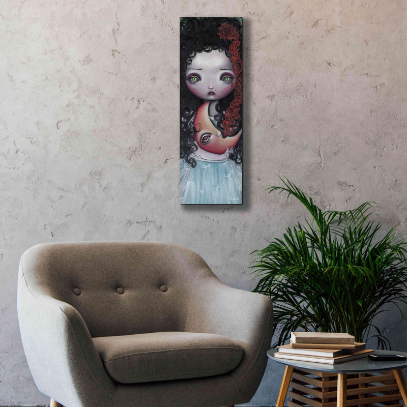 «Moon Keeper» par Abril Andrade, art mural sur toile, H 36 po x l 12 po