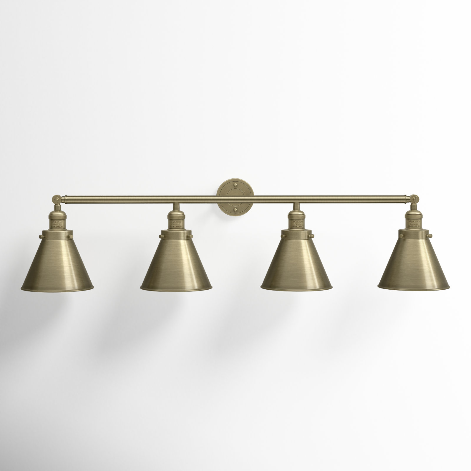 Rouvin 4 Light Dimmable Vanity Light, Antique Brass