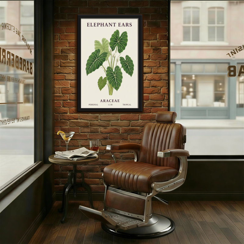 «Plants & Flowers Elephant Ears Plant», reproduction d'art botanique, H 24 po x l 16 po