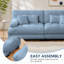 Canapé d'angle modulaire de luxe - Canapé nuage surdimensionné en forme de U pour salon, assise profonde avec 2 poufs, bleu chenille-282021434