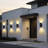 2-Pack Modern Outdoor Wall Lantern, LED Square Up Down Outdoor Wall Light, Aluminum Outdoor Armed Sconce-1517111585
