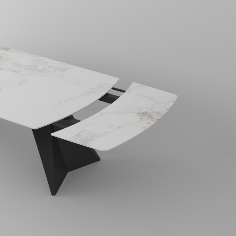 Table de salle à manger extensible 78,8 po à 110,2 po Joceline, Chanel brillant