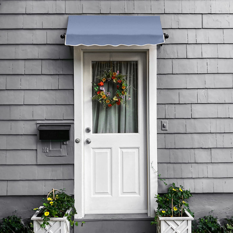 Store fixe Awntech Charleston, 133 cm x 91 cm x 61 cm, bleu poudré, H 36 po x l 52,5 po x P 24 po, Bleu cendré