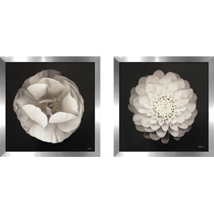 Dahlia' 2 Piece Framed Graphic Art Print Set Under Glass