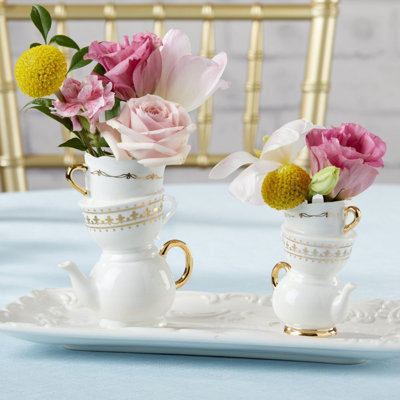 Bouteilles décoratives blanches en céramique 2,44095 po