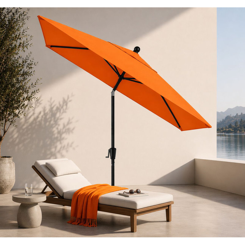 Natalie 103'' x 78'' Rectangular Market Umbrella, Black Sapphire, Canvas Tuscan Sunbrella® Canvas