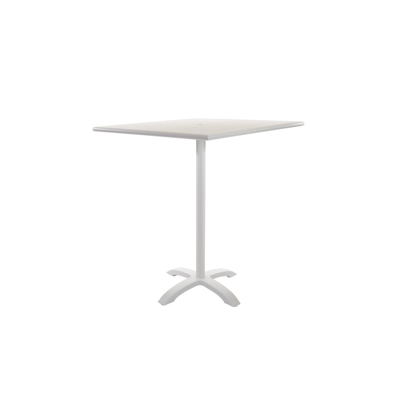 White Aluminum Square Outdoor Dining Table
