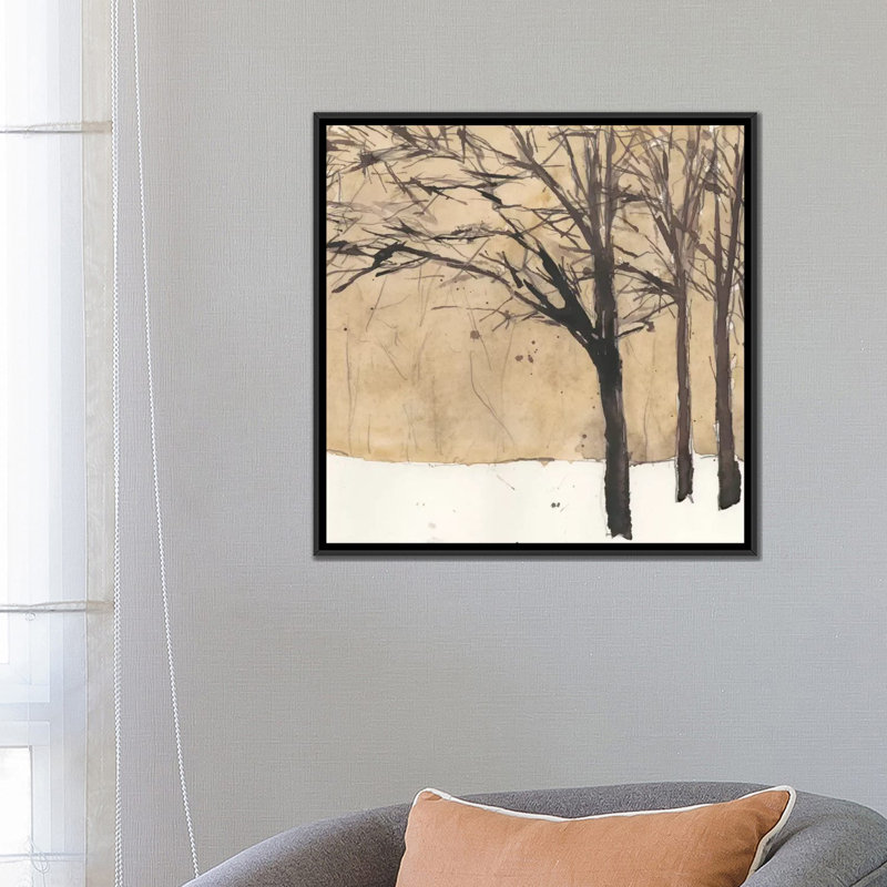 « forest sketch ii », impression sur toile, H 18 po x l 18 po x P 1,5 po, Toile avec cadre noir, Pas de tapis