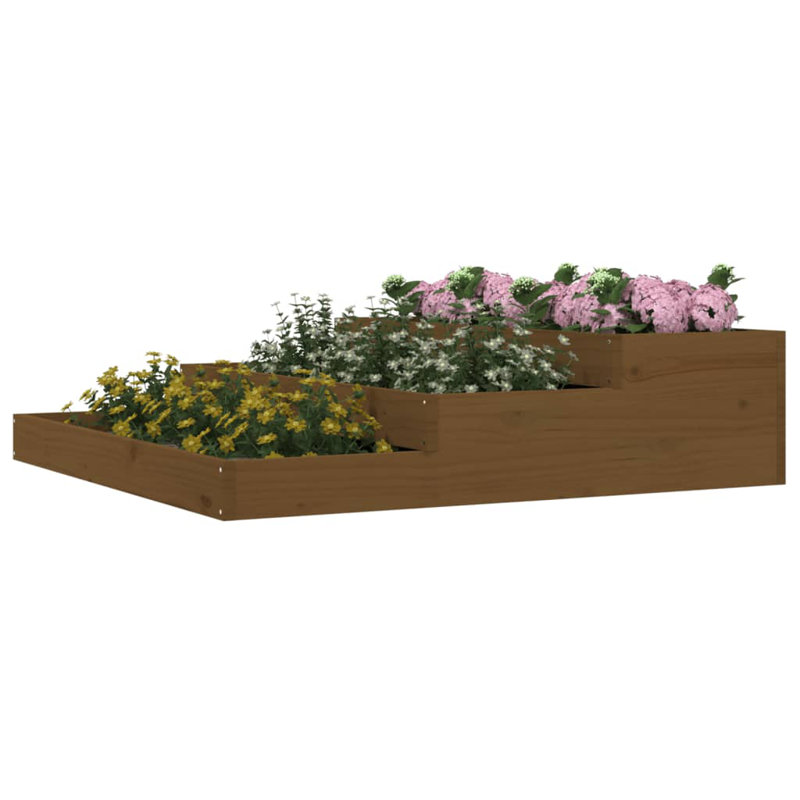 Anneclaar Self-Watering Wood Raised Garden Bed, Brown, 27cm H x 107cm W x 107cm D