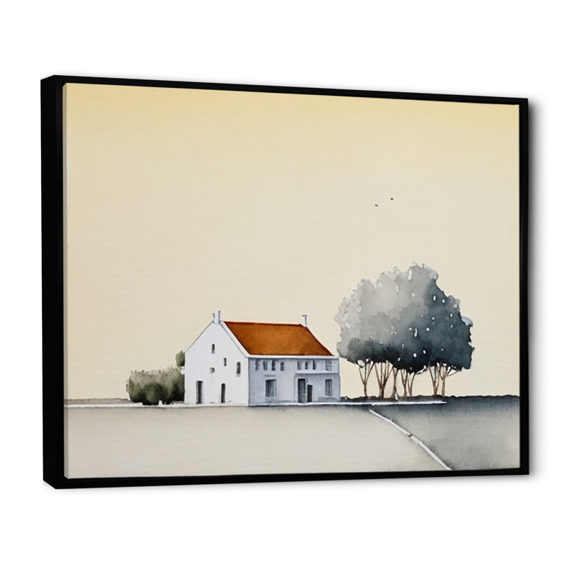 «Countryhouse in the Countryside», reproduction sur toile, H 30 po x l 40 po x P 1,5 po, Toile avec cadre flottant noir