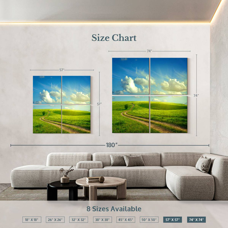 Alvord Summer Green Fields, 57" H x 57" W