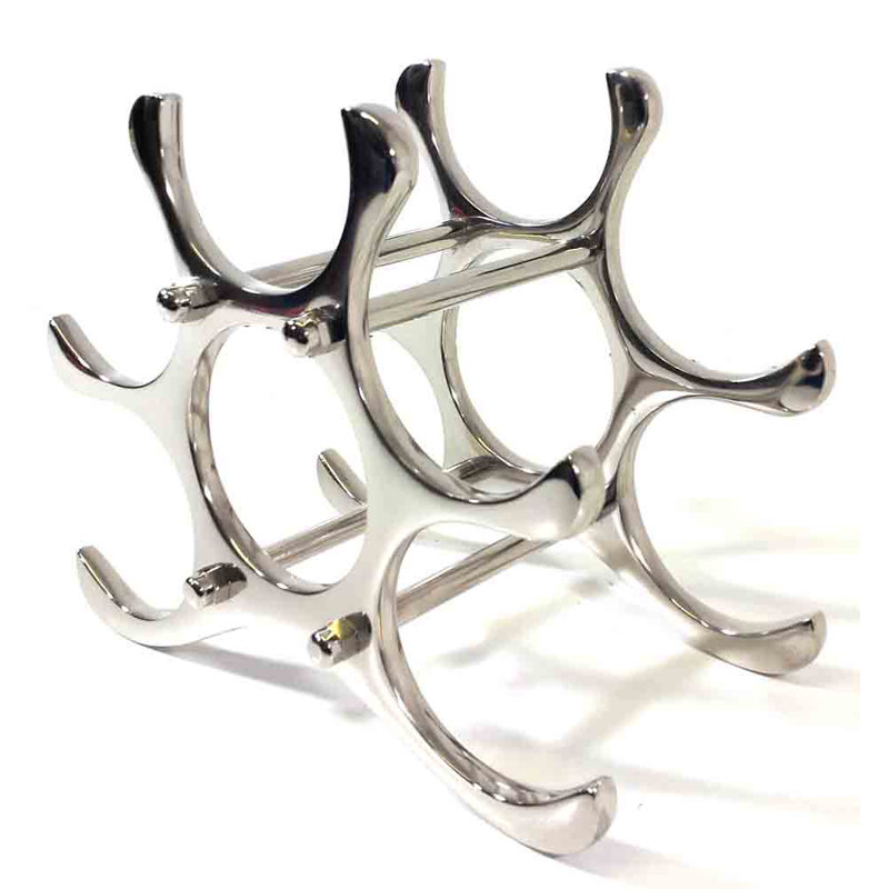Floor Wine Bottle Rack in Silver