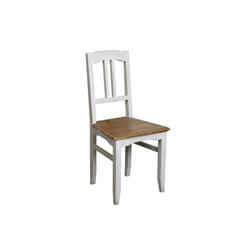 Malott 47cm H Slat Back Side Chair, White/Brown