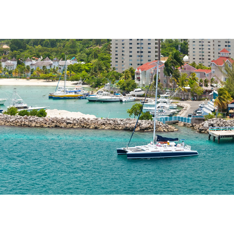 Marina In Ocho Rios by Ruth Peterkin - Wrapped Canvas Print, 30cm H x 46cm W