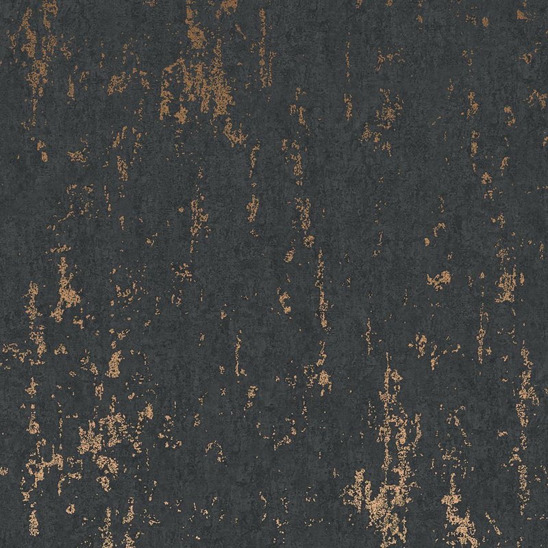 City Romance Collection Metallic Concrete Wallpaper Roll, Black