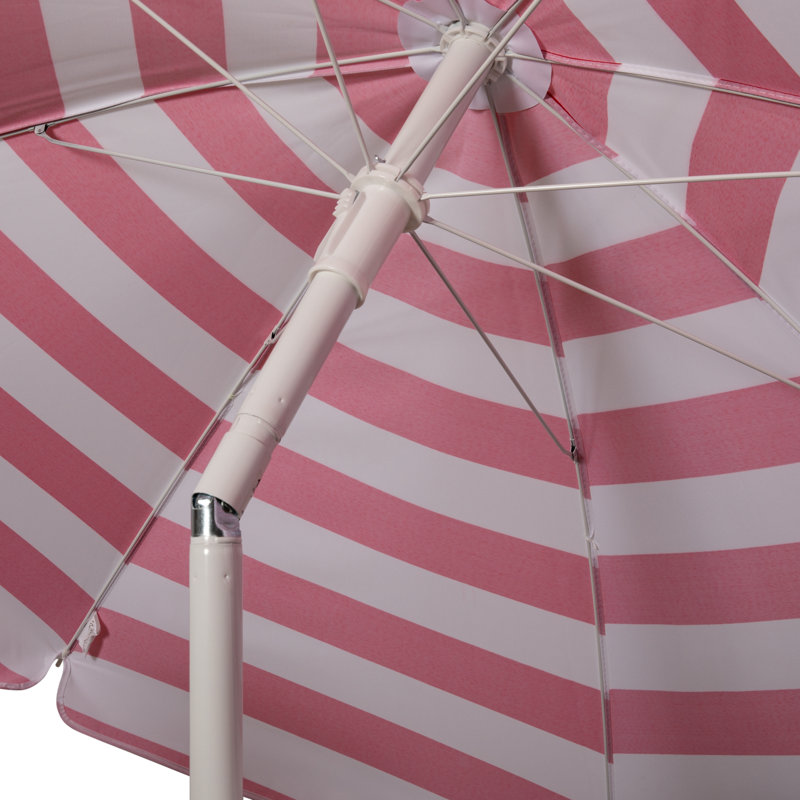Chaise de plage avec parasol Edwin, Rayure rouge Cabana