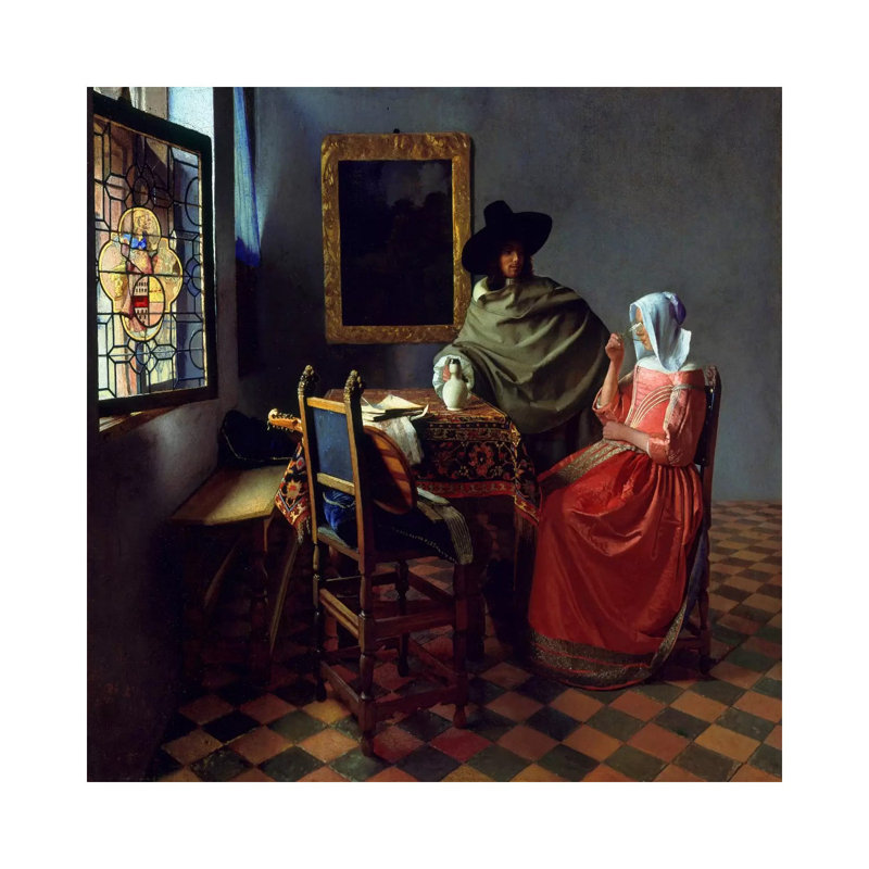 The Wine Glass by Johannes Vermeer - Wrapped Canvas Painting, 66.04 cm H x 66.04 cm W x 1.91 cm D