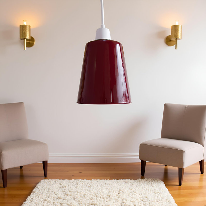 13cm H Metal Lamp Shade, Burgandy