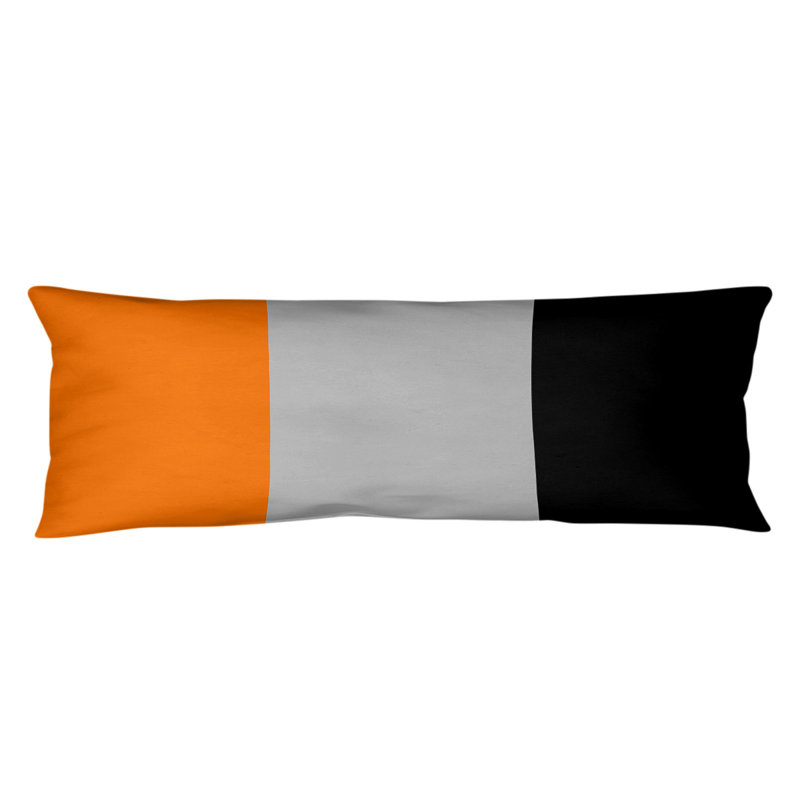 Oreiller pour le corps à rayures en polyester / polyester, Pistolet Oklahoma, Orange / milieu argent