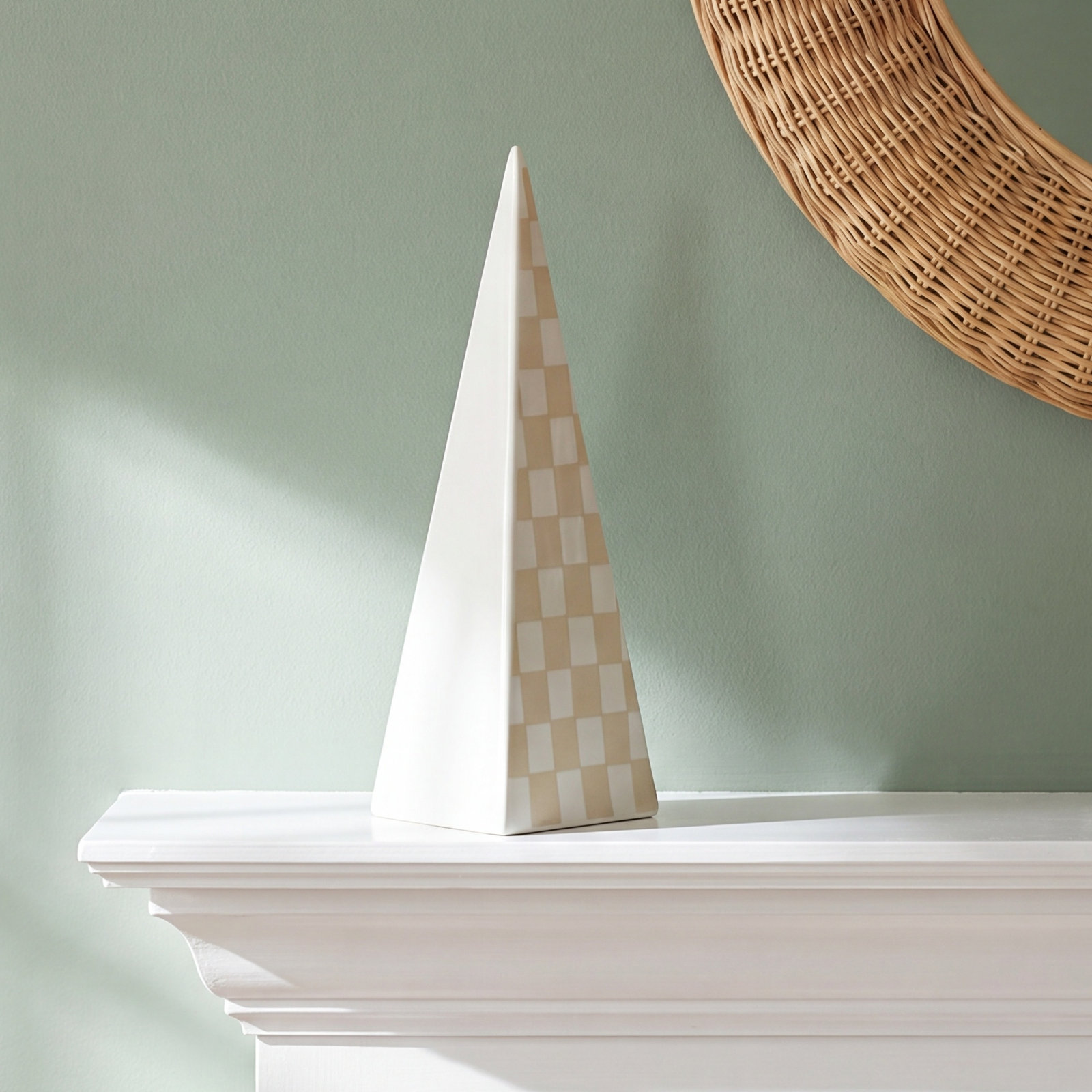 Checkered Tree Holiday Accent, 11" H x 5" W x 5" D