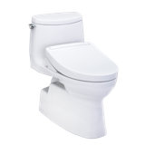 TOTO® WASHLET+® Carlyle® II 1G® One-Piece Elongated 1.0 GPF Toilet and WASHLET+® S5 Bidet Seat, Cotton White - MW6143446CUFG#01