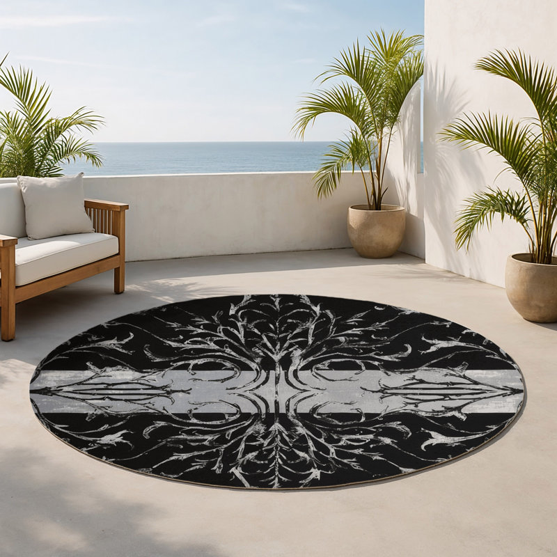 Tapis intérieur et extérieur Starlit, Rond 5 pi