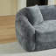 Canapé-lit inclinable incurvé de 87 po, canapé-lit 2 en 1 pliable, avec base coulissante et siège profond, comprend deux coussins, fauteuil inclinable en chenille, aucun assemblage requis, gris-584025178