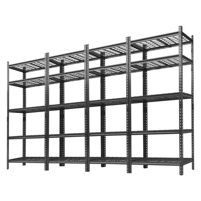 Heavy Duty 5-Tier Metal Storage Shelf - Adjustable Garage Organizer Rack - 2200 lbs Capacity - 36"W x 16"D x 72"H - Multipurpose Steel Shelving for Home, Kitchen, Pantry, Basement - 4 Pack