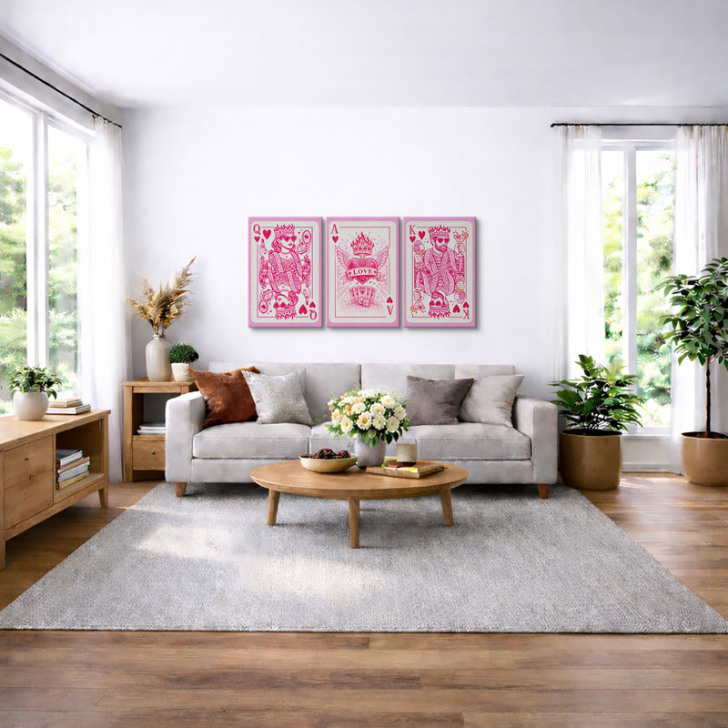 Reproduction de giclée sur toile rose, H 24 po x l 48 po x P 1,5 po, Toile tendue