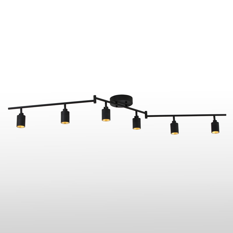 62.2'' 6 -Light Swing Arm Track Track Kit with Dimmable and Adjustable Head, Sand Black