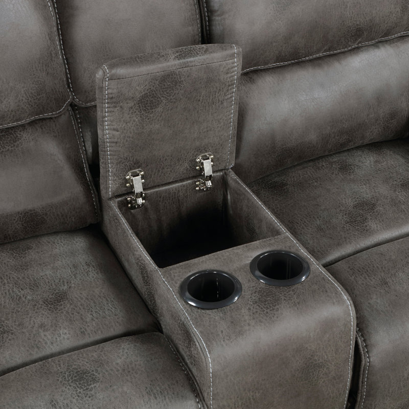 Ensemble de canapé de salon moelleux 2pc avec canapé inclinable électrique et causeuse gris, Gris
