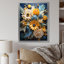 " Abstract Blue And Beige Sunflowers I "-97193112-97193113