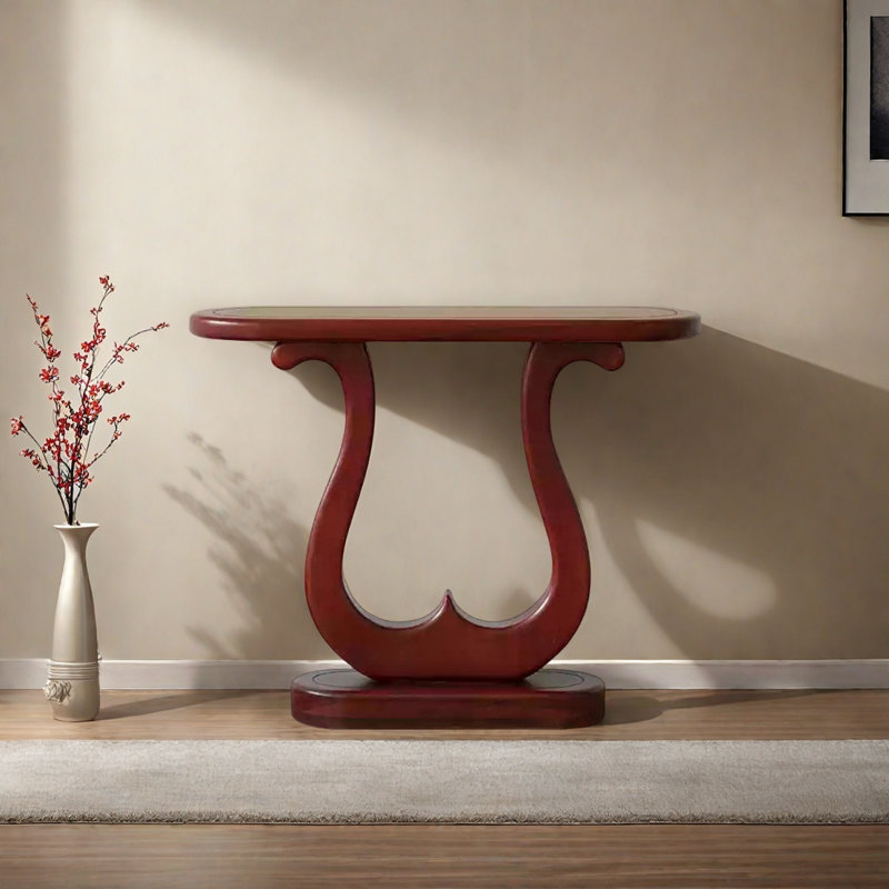 Console en bois massif noyer moderne, H 31,5 po x l 39,37 po x P 11,81 po, Rouge