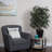 4' Artificial Capensia Bush, Square Willow Basket