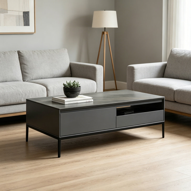 Table basse simple de luxe avec tiroir, 15.74" H x 43.3" W x 19.68" D