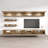 Lino 126" Modern Floating Wall Mounted Entertainment Center with 16-Color LED Lighting, High Gloss Finish-1083894635