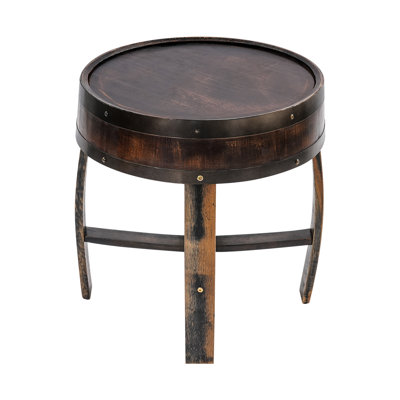 Round Barrel-Style Side Table End Table
