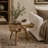 Nygaard Teak Wood Handmade Live Edge Side End Brown Accent Table with Tripod Legs