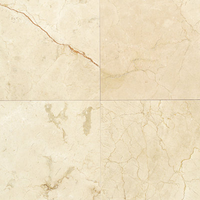 Marble Collection 12" x 12" Lightly Polished Natural Stone Field Tile in Crema Marfil Classico